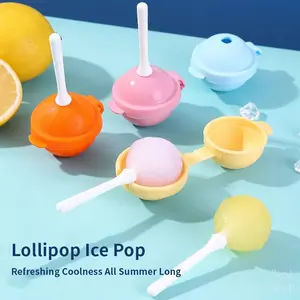 6/10pcs Silicone Lollipop Ice Cream Maker, Homemade Popsicle Molds Shapes, DIY Popsicle Maker for Kids Creativity, Reusable Lolly Ice Ball Mold Fun Kitchen,Party Gifts