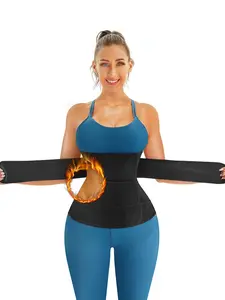 Thermoplastic Rubber Sweat Belt, Dual Velcro Pressure Waist Cincher, 7 Steel Bones Shapewear, Sporty Style, Women's Bodyshaper, Underwear
