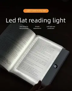 Book Light, Rechargeable Clear LED Flat Reading Light with & Timer, Dimmable Panel Plate Lamp Book Full Page Light for Reading in Bed at Night, Funny Gifts for Readers