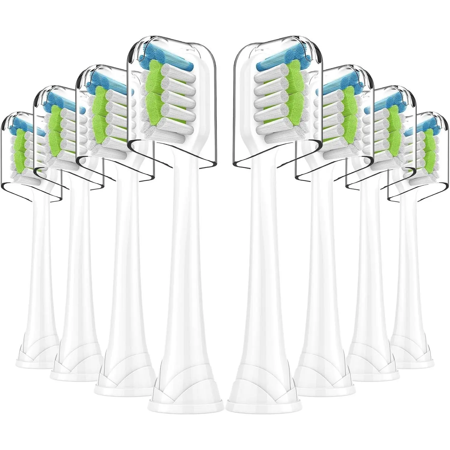 Replacement Brh Heads Compatible with Philips SoniCare Electric Toothbrhes, Dupont Bristles for Effective Cleaning, Click-on System, 8 Pack, White