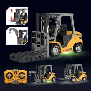 1:64 Remote Control Forklift Toy, Rc Controlled, 2.4g Wireless, Alloy Material, Speed Adjustment, Realistic Operation, Kids Engineering Vehicle, Ages 3+