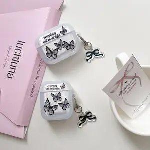 Elegant Butterfly Earphone Case for Apple AirPods Pro 3, Protective Cover Compatible with AirPods 4/3/2/1, Earbuds Gift, Stylish Gift Option