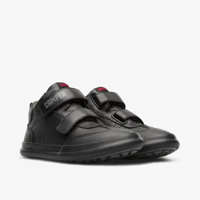 Camper Black Double Velcro Leather Sneaker