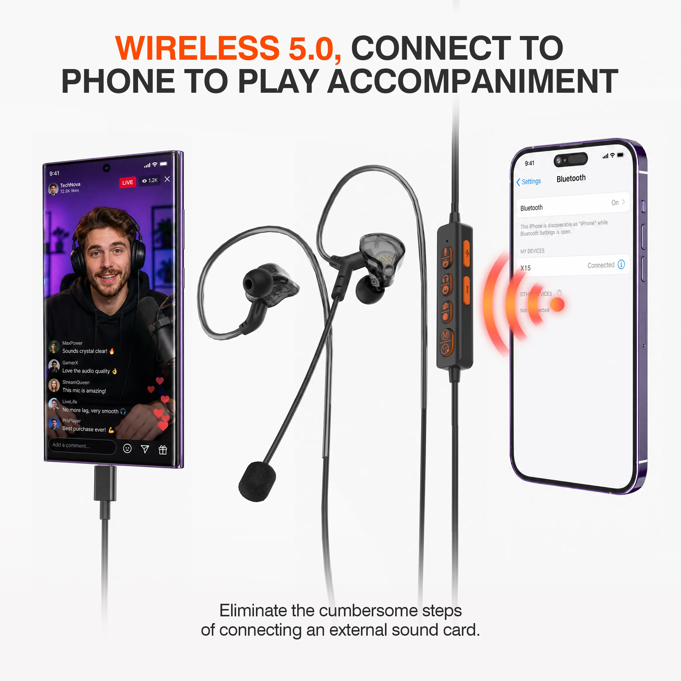 Sarevile Wired Truck Driver Headset with V5.2 Bluetooth, Upgraded AI Noise Cancellation, Mute Function, Wired Design for Drivers, Offices (Black)