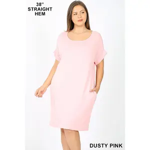 SHORT SLEEVED CUFFED MAXI DRESS
