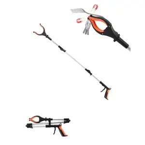 VEVOR Grabber Reacher Tool, 43 Foldable Reacher Grabber Pickup Tool with 360 Rotating Jaw, Magnet and LED Light, Lightweight Grabber Reacher Tool for Seniors, Extra Long Trash Picker Upper Grabber