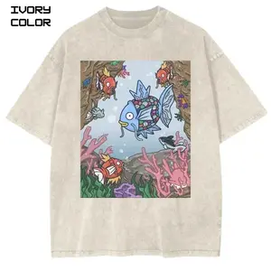 Magikarp Anime Underwater Scene Graphic T Shirt for Men and Women, Cute Ocean Fish Print Tee, Unisex Gift for Men and Women