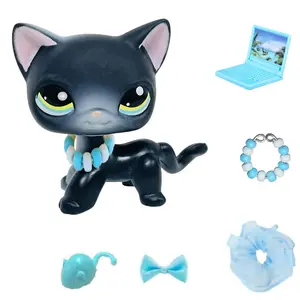 Mini Pet Shop Shorthair Cat Multi Item Party Gift Pack,Shorthair Cat Mini Cat Pets with Cute Accessories,Collectible Imagination for LPS Shorthair Cat,Birthday Christmas Halloween Gift, Soft Adorable Figures, Cute Animal Design
