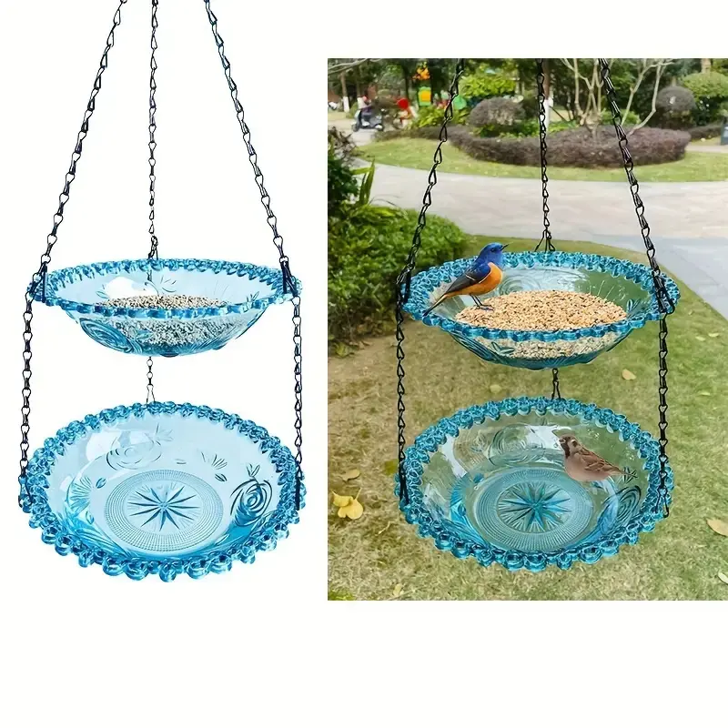 BirdFeeder, Outdoor Bird Feeder, Hanging Feeder For Balcony And Garden, Garden And Courtyard Decoration, Multiple Colors, Easy To Clean, Bird Bath, Bird Water Feeder