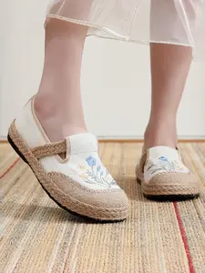 Women's Soft Sole Comfortable Farmhouse Style Slip-On Canvas Shoes, Lightweight Breathable Summer Footwear Linen Casual Lazy Fisherman Boots, Shoes Flats