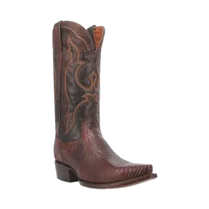 Dan Post Men's Hearst Cognac Lizard Snip Toe Western Boots DP3078