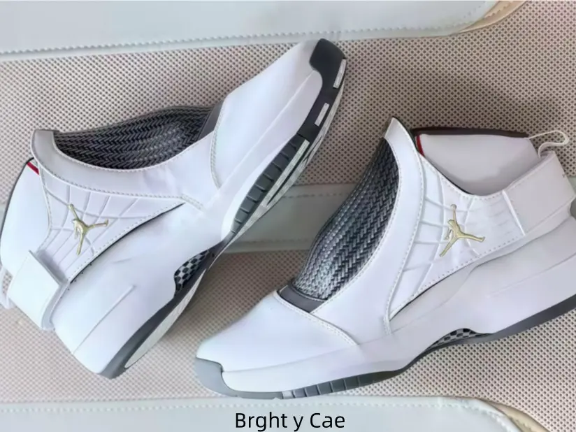 All White Slip-On Mid Top Basketball Sneakers Woven Mesh Insert Metallic Gold Side Embroidery Cushion Sport Sole