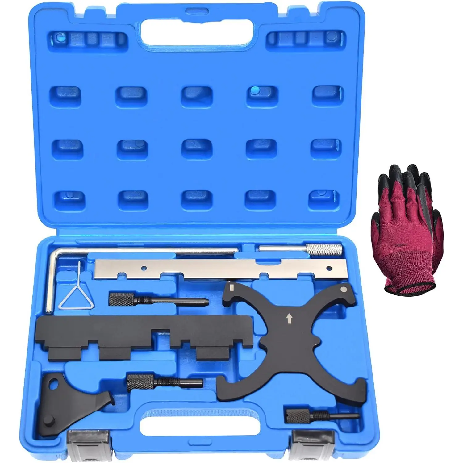 Engine Camshaft Belt Timing Locking Tool Kit Compatible with Ford Fusion Escape Focus Fiesta Mazada 1.25 1.4 1.6 1.7 1.8 2.0 2.3L 2.5L Ecoboost 1.5L 1.6L, 2.0 TDCi 303-1097 303-748 303-1550 303-1552