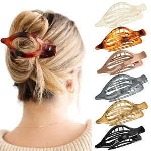 French Flat Hair Clips for Women - 6-piece suit Flat Claws for Thin Thick Hair Strong Hold No Slip Grip Hair Claw Clips Hairpins for Women Girls