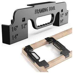 3 in 1 Metal Framing Tools,16 Inch  Center Framing Layout Tool,Cast  Framing Spacing Tool,Measurement Framing Jig for Walls,Roofs,Floors or Ladders