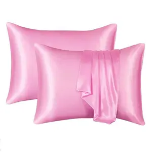 Solid Color Satin Pillowcases, Soft, Comfortable, Silky And Durable Bedding Accessories, Contains 2/4 Pieces Of Unfilled Pillowcases, Suitable For Children And Adults Daily Holiday Birthday Gifts Home Bedroom Dormitory Decorations