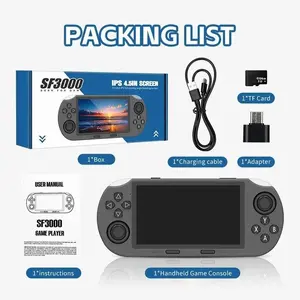 Sf3000 Retro Game Console 64GB, 20000+ Classic Games, 4.5-Inch IPS HD Screen, Handheld Video Game Machine, Perfect Gift for Kids, Rechargeable Portable Console