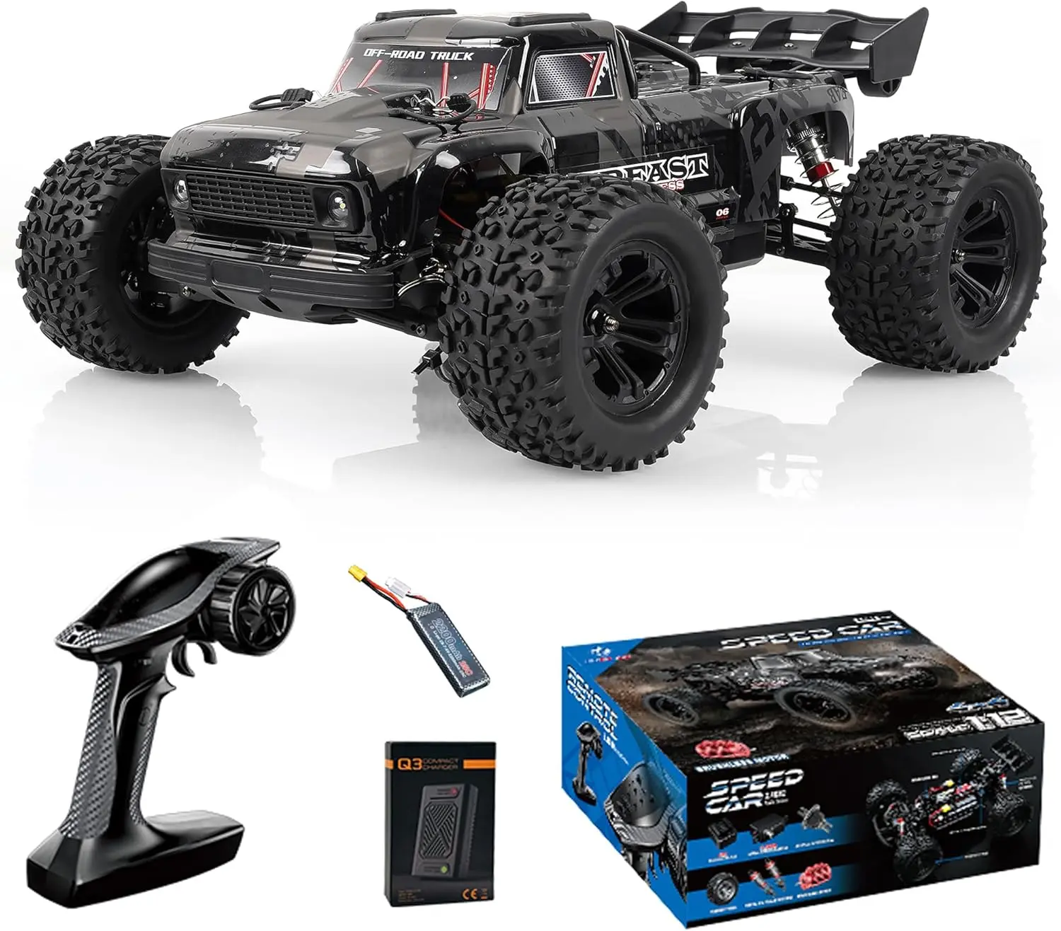 1/12 Brushless RC Car for Adults, 4WD High Speed Off-Road Monster Truck 60KM/H, Electric Hobby Grade RTR