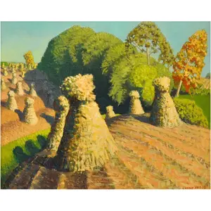 Grant Wood Prints Poster - Spring In Town Famous American Genre Painting Canvas Decor Room Colorful Gifts Ornaments Decoration Wall Artistic