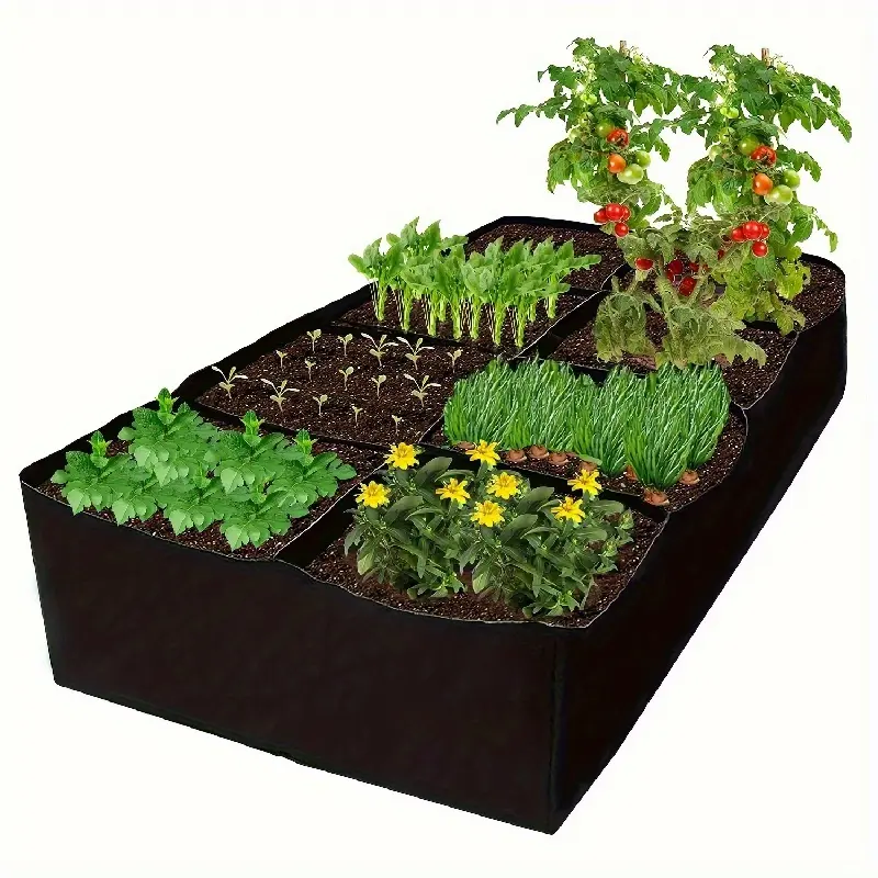 128 Gallon 8-Cell Breathable Grow Bag | Indoor/Outdoor Lightweight Planter for Vegetables, Flowers & Seedlings | Prevents Root Tangling, Easy To Transplant & Move, Saves Space