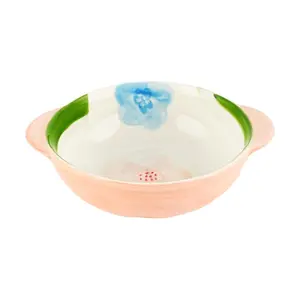 Golden Lion Monet Garden Ceramic Bowl 15.9cm - 350ml, 16x13x5cm, French Countryside Style, Vintage Aesthetic, Dessert Fruit Salad Serving Dish