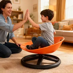 Chairs for Offices And Step Stools - Spin Chair for Children with Autism | Blue And Orange Oval Eggshell Pattern, Featuring a Non-Slip Metal Base, Designed for Training And Rehabilitation, Ideal for Both Training Facilities And Home Environments