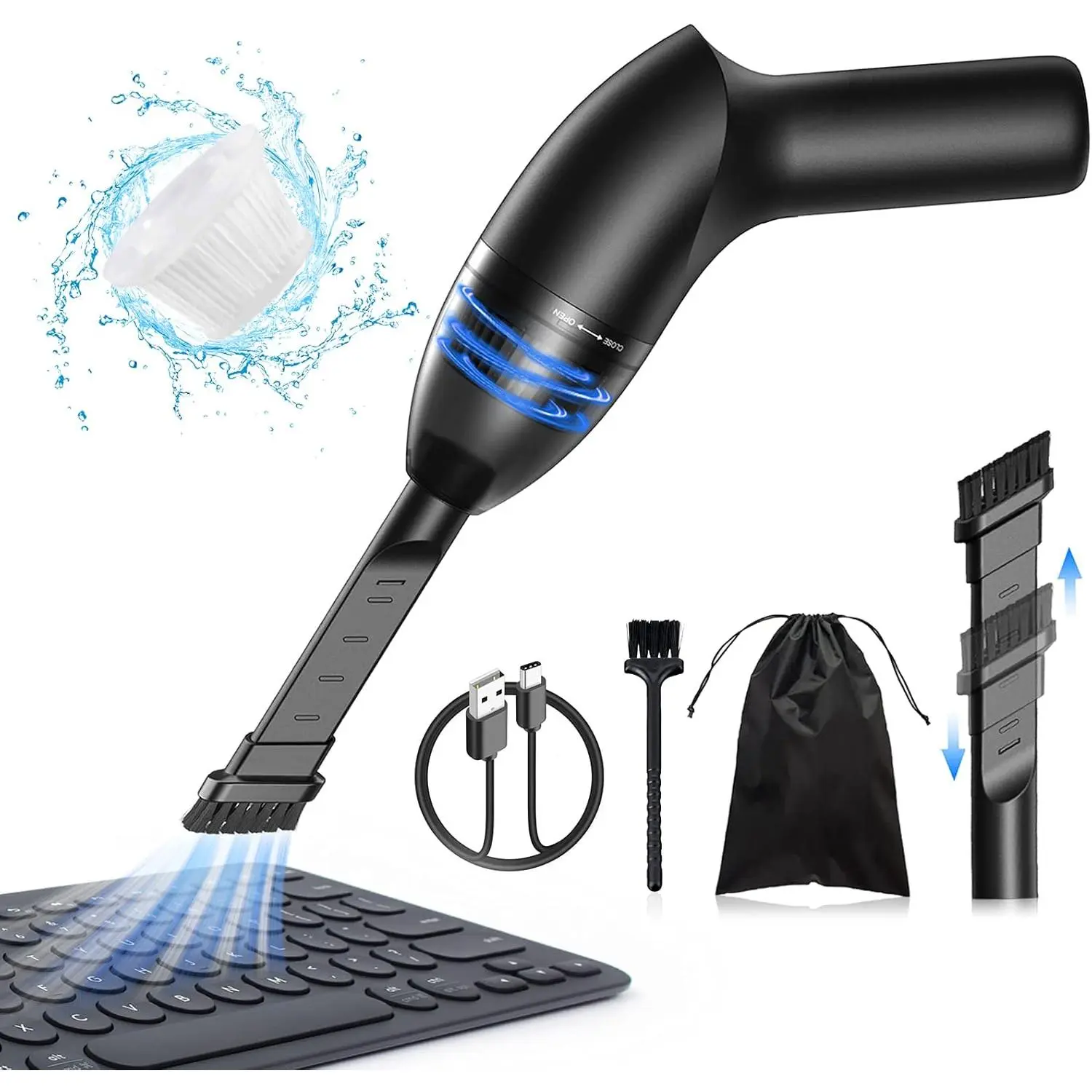4.3Kpa Keyboard Vacuum Cleaner Mini:Handheld Computer Vacuum Cordless for  Laptop Sewing Machine Portable Keyboard Vac USB Desk Crumbs Dust Cleaners