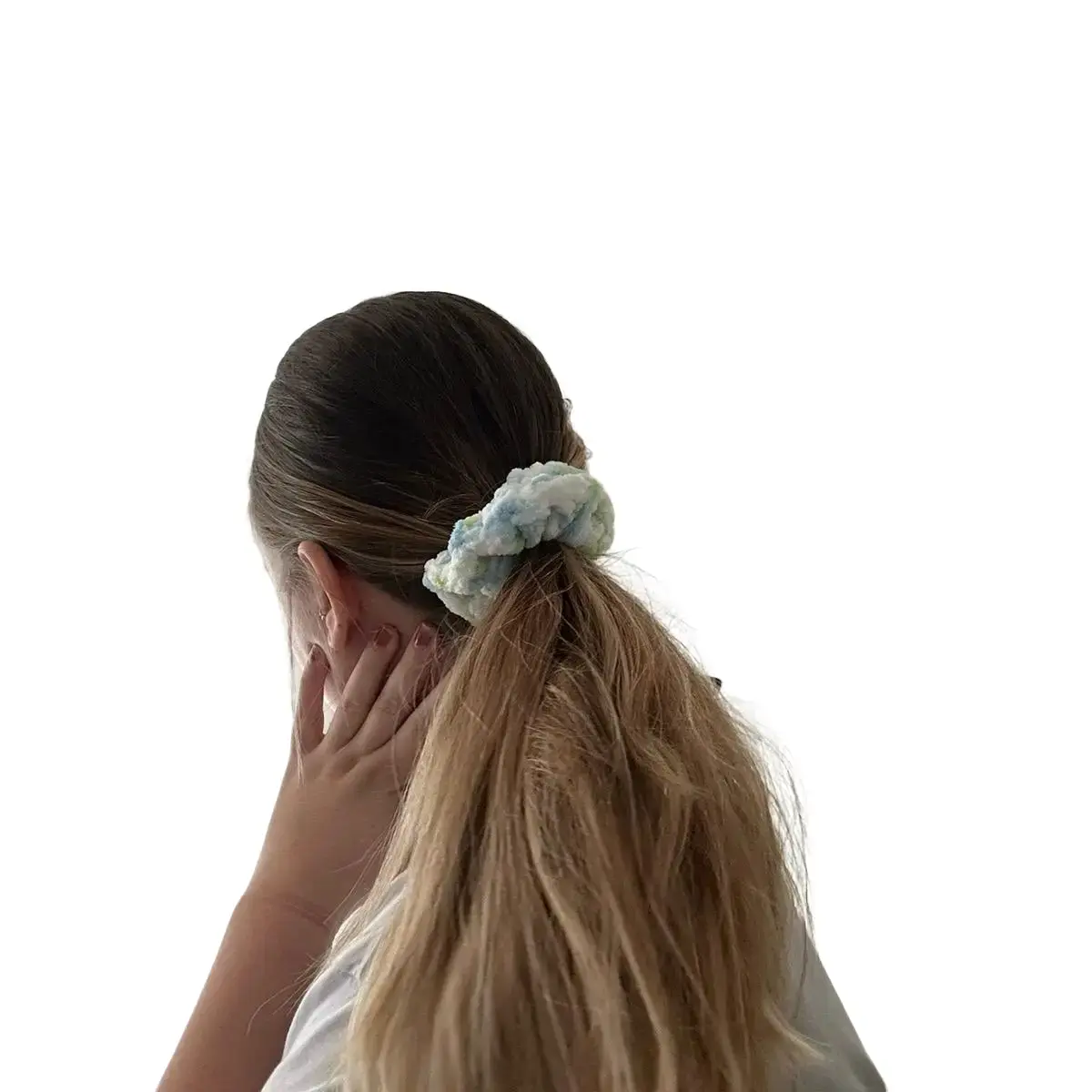 Handmade Fuzzy Crochet Thick Scrunchie - Soft and Unique Design, Ideal for Hair Styling