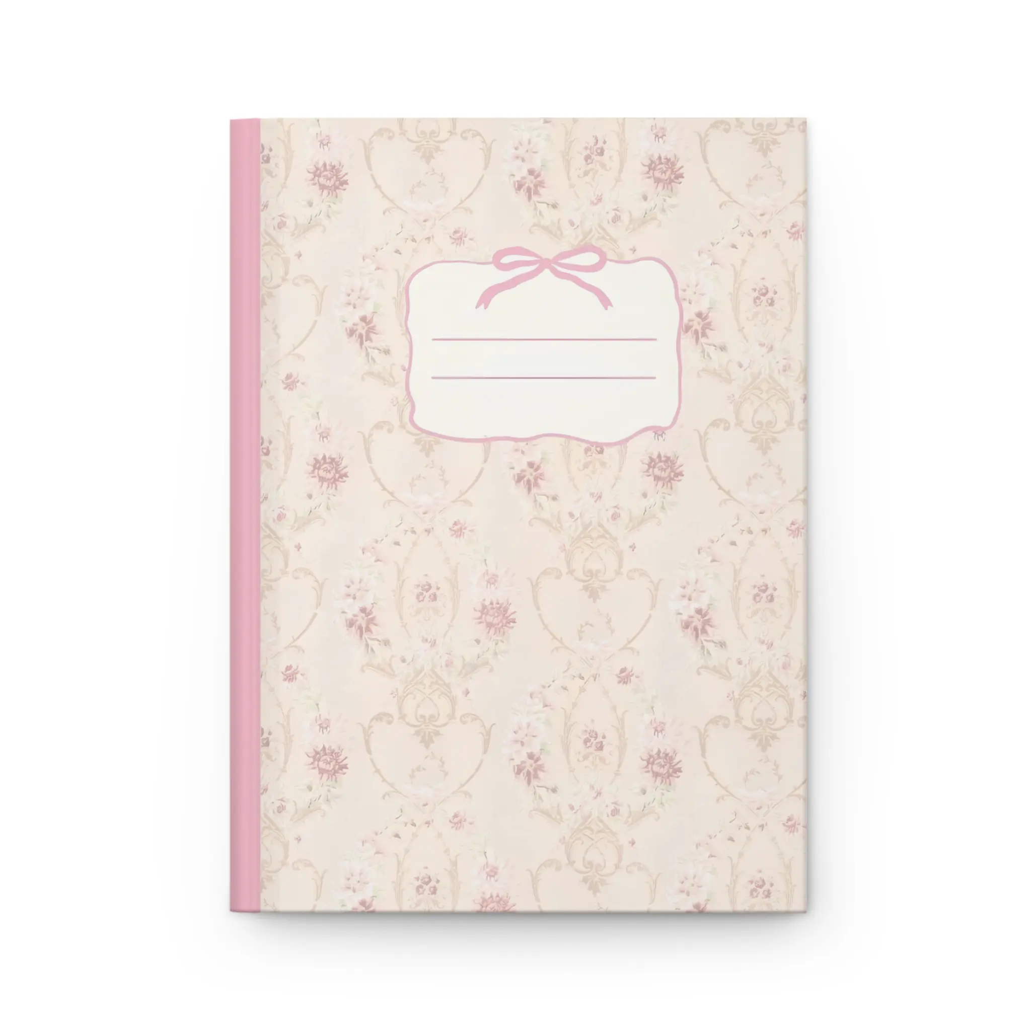 Soft Pink Blush Coquette Composition Notebook with Bow, Cute Aesthetic Cottagecore Journal for Work, Cute Notebooks, Aesthetic Notebooks