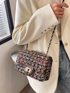 Fashionable Colorblock Handbag, Lightweight Shoulder Bag for Women, Casual Trendy Versatile High-quality Daily Commuting Bag, Girl Fashionable Shopping Bag