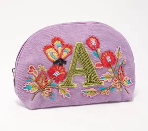 America & Beyond Embellished & Beaded Initial Pouch