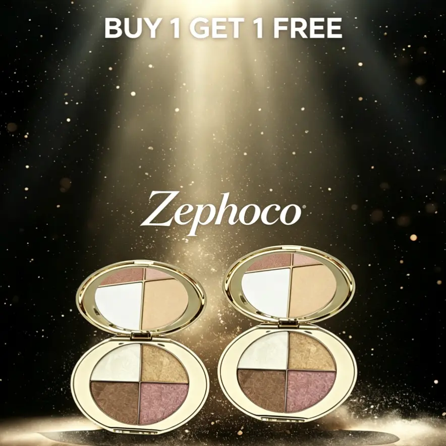 Buy 1 Get 1 Free! zephoco Glow Eyeshadow Blush Palette 4 in 1 Highlighter Blush Eyeshadow Natural Radiance Glass Skin Finish Long Lasting A Gift for Mom, Spoil Her with Care and Love Makeup Facial Flawless Radiant Cosmetic Powder cheek palette