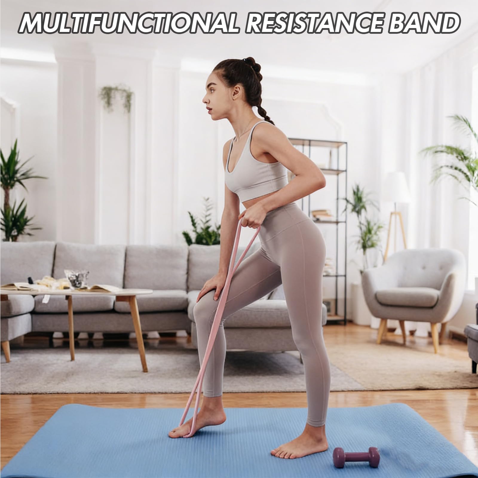 Resistance Bands Figure 8 Exercise Bands for Women 8 Shaped TPE Material for Arms Chest Expander Yoga Gym Fitness Muscle Training Equipment Stretching Gear Latex Free Elastic