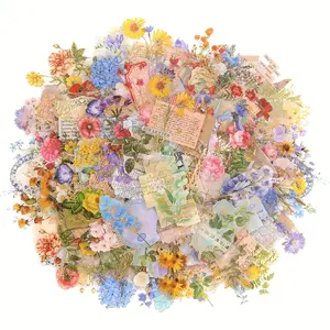 Flower Sticker, 180pcs/set Transparent Aesthetic PET Sticker, DIY Decorative Sticker for Scrapbooking, Journaling, Gift Wrapping, Home Decor, Stickers Kit
