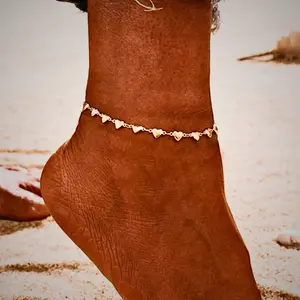 18K Gold Plated Heart Anklet for Women – Waterproof Stainless Steel Romantic Jewelry Gift