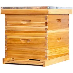 MayBee Hives Bee Hive Langstroth Bee Hives Kit Beewax Coated Ceder Wood Beekeeping Starter Kit ,Include Complete Deep Bee Box + Medium Super Honey Bee Box with Frame and Foundations For Beginners Pro Beekeepers in the Home Garden