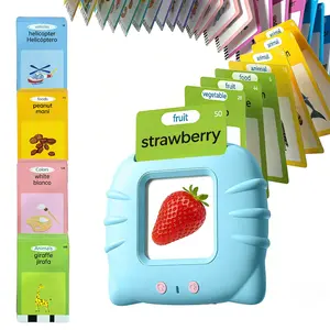 KIDGENIUS Spanish Audio Enlightenment Learning Talking Flash Cards, 224 Words English Spanish Bilingual Learning Machine, First Step to Bilingual Cultivation Interactive Preschool Early Enlightenment Education Toy for 2-8 Years Old Kids