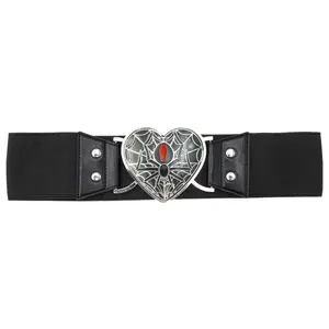 Women's  Elastic Waist Belt Black Widow Heart