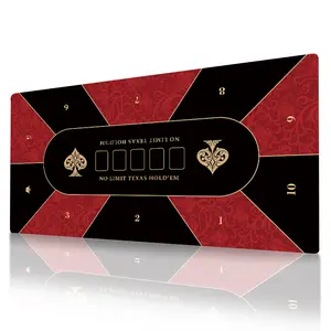 1pcs Universal 8-Player Texas Hold'em Poker Mat - - Rubber Table Mat, Foldable And Portable Design, Suitable For Family Gatherings, desk mat gift