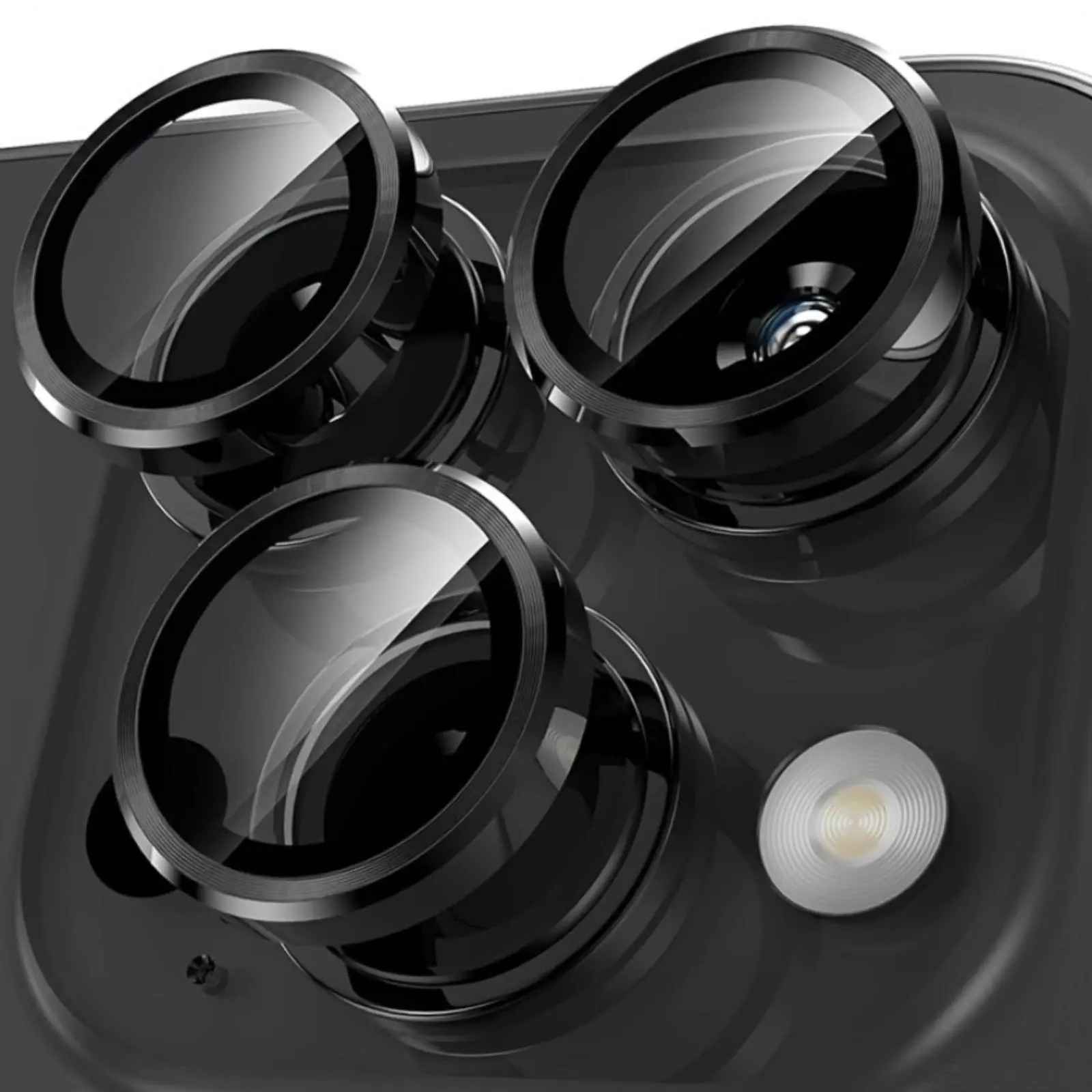 Tempered Glass Camera Lens Protector, Full-Coverage Protective Lens Protector Phone Accessory Compatible with iPhone 11/12/13/14 Plus/15/16/17 Pro Max, Protection, Cellphone, Smartphone, Mobile Accessory