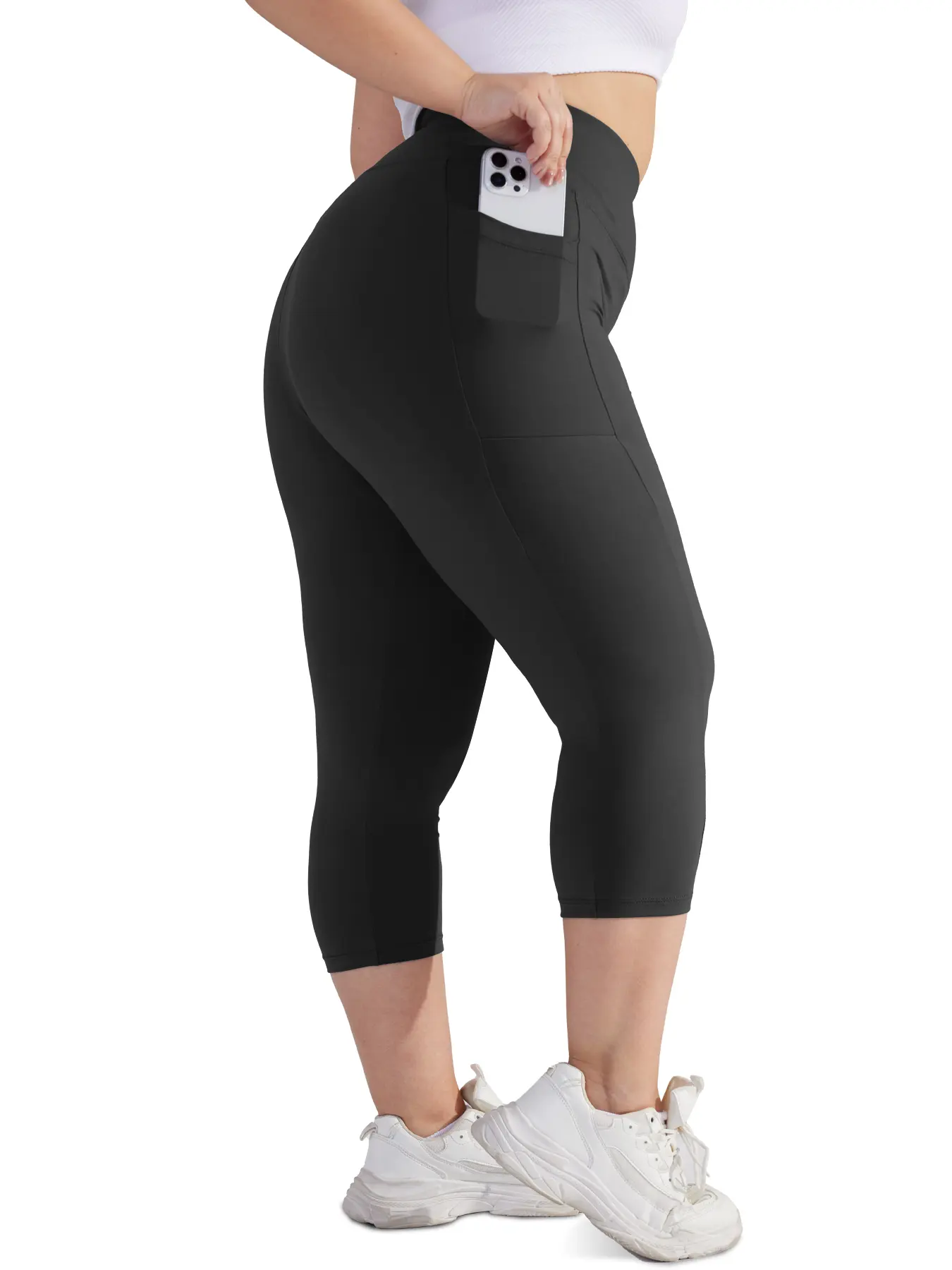 Capris Leggings for Women High Waist Leggings Soft Yoga Capris with Pockets Tall Leggings for Women Athletic Leggings Workout Pants with Pockets