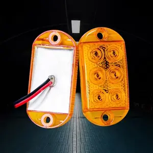 FCCEMC Ultra-thin Waterproof 6LEDs Truck LED Flashing Warning Light Strobe Light Module Trailer Width Indicator Light 12V-80V Motorcycle Signal Light