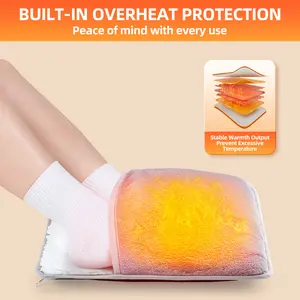 Double-Sided Electric Foot Warmer Under Desk Heated Floor Mat, 11-Toe Heating Pad for Office and Home Use, Anti-Slip Foot Heating Pad, Suitable for Bed, Desk, Office, Home, Christmas Gifts