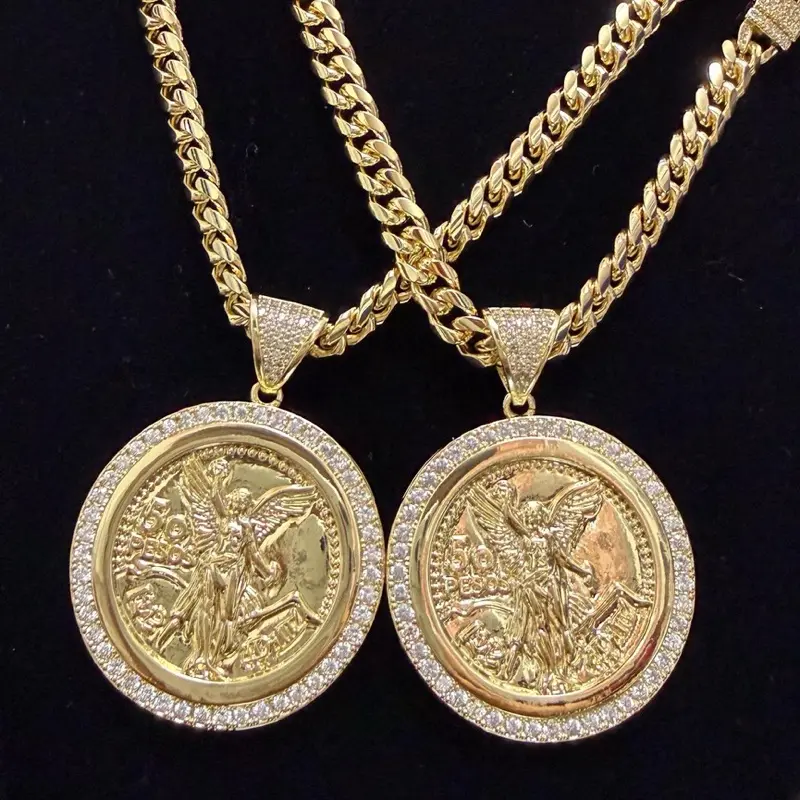 14k Gold Pendant and Necklace - Gold Finish - Set of 1 Necklace and 1 Pendant