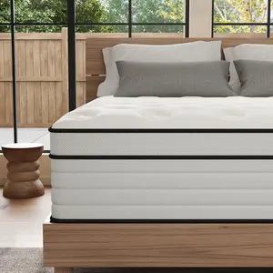 12/14 Inch Hybrid Mattress Queen King Full Twin Size | Bed in a Box, Medium Firm Pocket Spring Memory Foam Mattress, Motion Isolation & Back Pain Relief, for Cool Deep Sleep