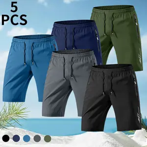 3/5 pack Men's Quick Dry Athletic Shorts Lightning Print Sports Shorts Lightweight Breathable Gym Workout Running Shorts for Men with Pockets, Stylish Graphic Fitness Shorts for Basketball, Outdoor Activities