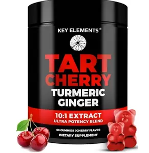 [Ultra Strength] Tart Cherry Gummies Extract with Turmeric & Ginger - Natural Tart Cherry Supplement for Uric Acid Cleanse Support & Recovery Gummies