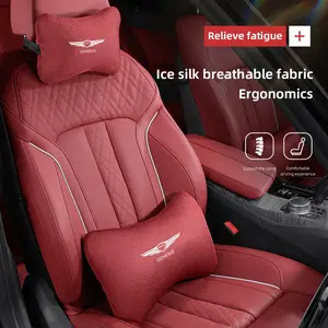 Car Seat Neck Headrest Waist Cushioning Ice Silk Pillow Interior For Genesis G70 G80 G90 GV80 GV70 GV60 GV90 Neolun Breathable Neck Cushion
