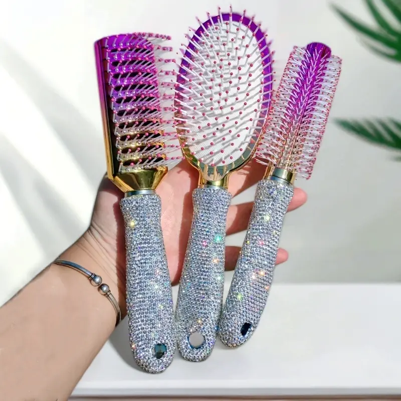 Hair Styling Comb Set, 3 Counts/set Hair Detangling Brush, Scalp Massage Comb, Curly Hair Detangling Tool, Heatless Styling Tool for Women & Girls, Hair Care Tool, Hair Tools, Curly Hairstyles, Curl Defining Brush, Detangling Hairbrush