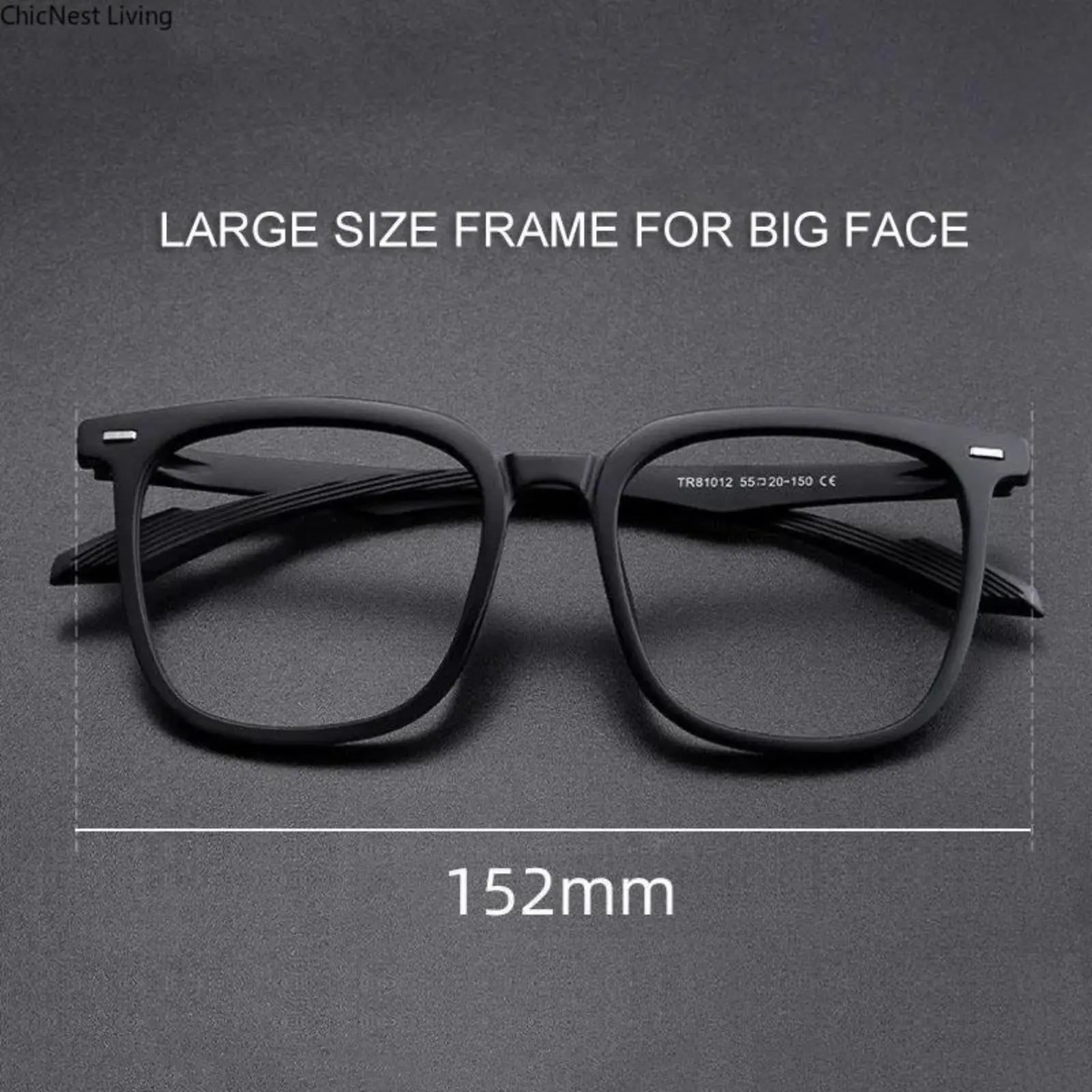 Oversized Square TR90 Nylon Eyeglasses Frame, Unisex Full Rim Stylish Trendy Eyewear for Optical Prescription